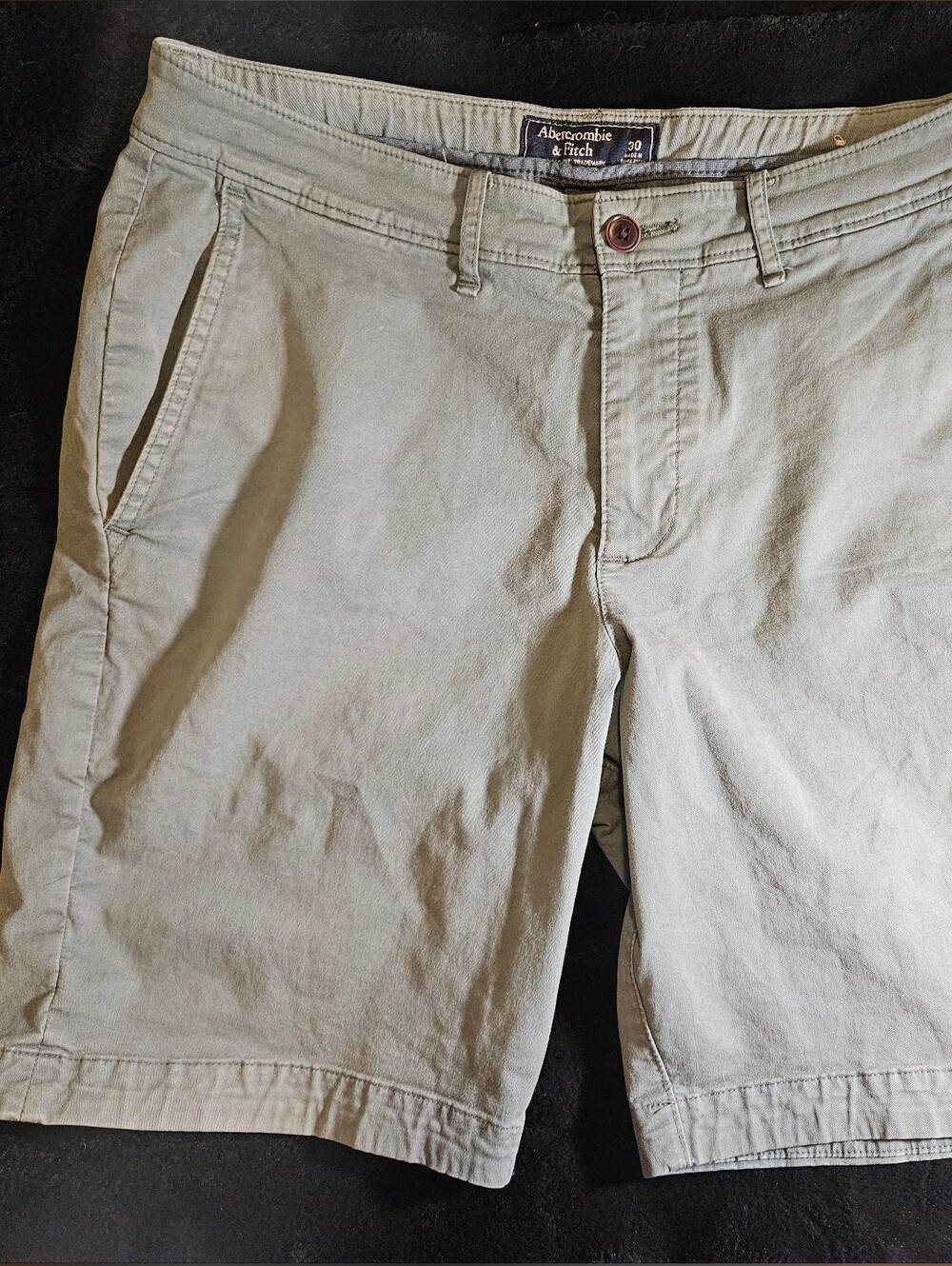 Abercrombie & Fitch Shorts Mens Shorts, Casual Flat Front Chino Size 30 Green